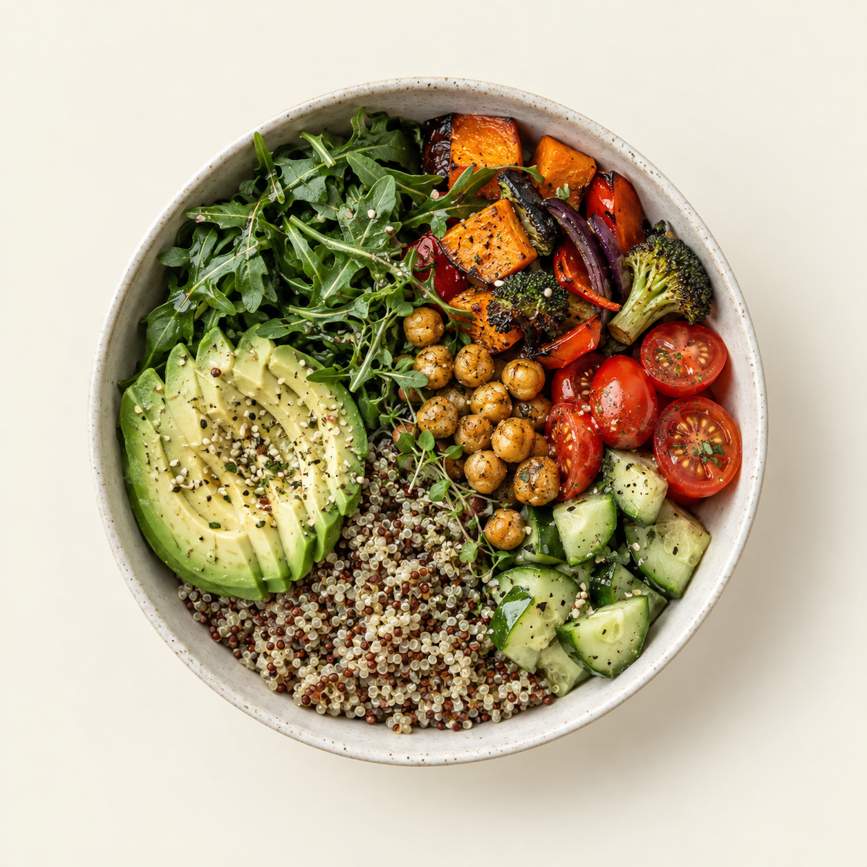 A colorful bowl of fresh vegetables